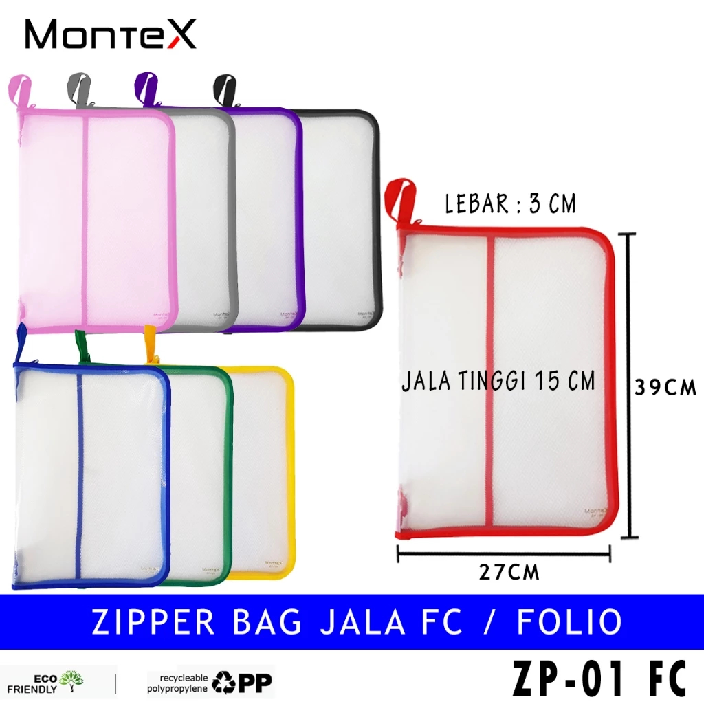 

A39 ZIPPER BAG JALA SELETING FOLIO F4 MAP PLASTIK RESLETING JARING BAHAN TEBAL/ZP-01 FC (SATUAN)
