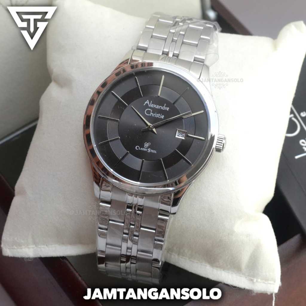 JAM TANGAN PRIA ALEXANDRE CHRISTIE ORIGINAL CLASSIC EDITION ANALOG TANGGAL STAINLESS STEEL FOLD CLAS