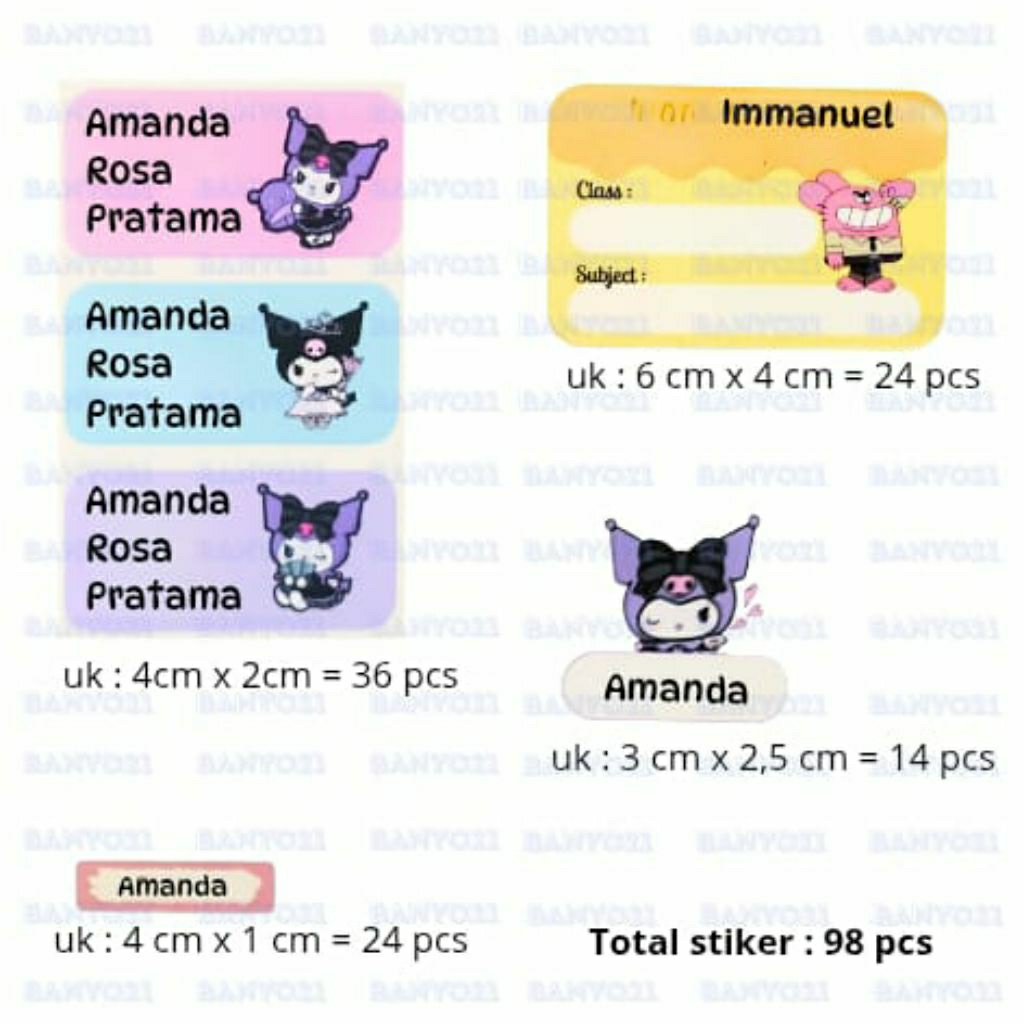 

Stiker label nama bahan vinyl | stiker viny l | label buku | anti air