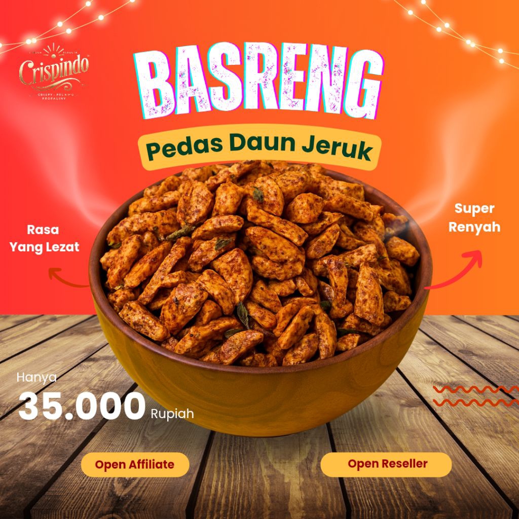 

Baasreng Pedas Daun Jeruk Stik, Basreng Stick Gurih Pedas 500g