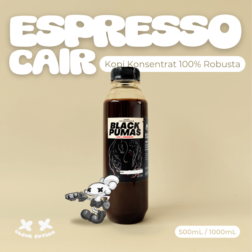 

Espresso Cair Kopi Konsentrat Full Kopi Robusta (Black Pumas 100% Robusta)