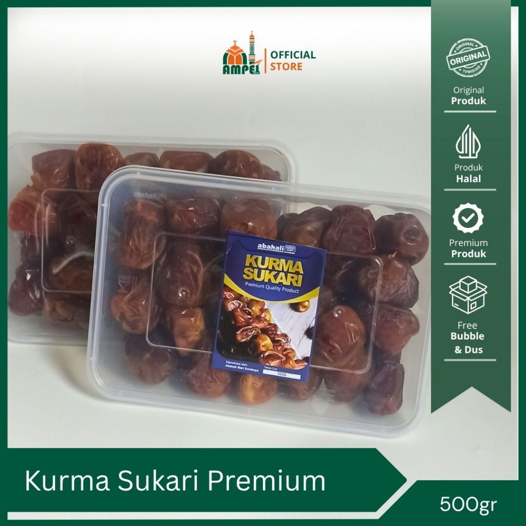 

Kurma Raja Sukari Sukkari Basah 500gr Manis Penambah Stamina Pria Laki-laki Ruthob Cocok Untuk MPASI