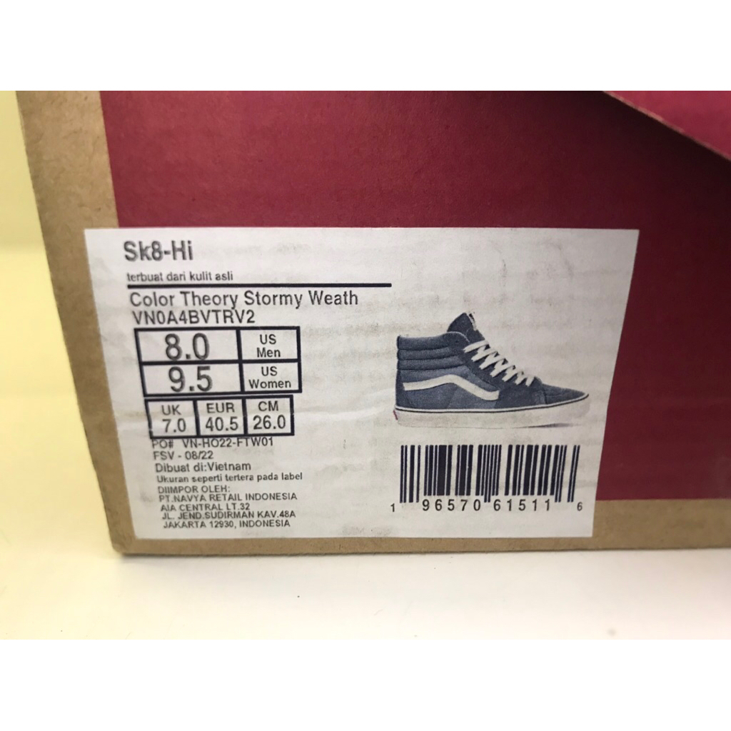 (Second Resmi) Vans Sk-8 High Color Theory “Stormy Weather”