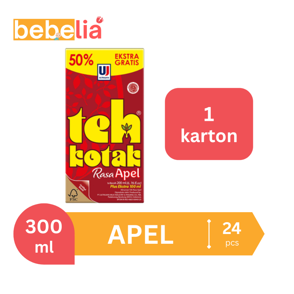 

Teh Kotak Ultra Rasa Apel 300 ml 1 karton isi 24 pcs