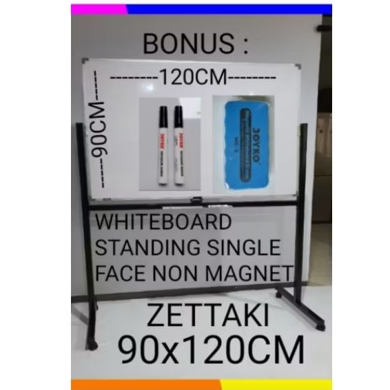 

PAPAN TULIS WHITEBOARD STANDING NON MAGNET SINGLE FACE 90X120CM