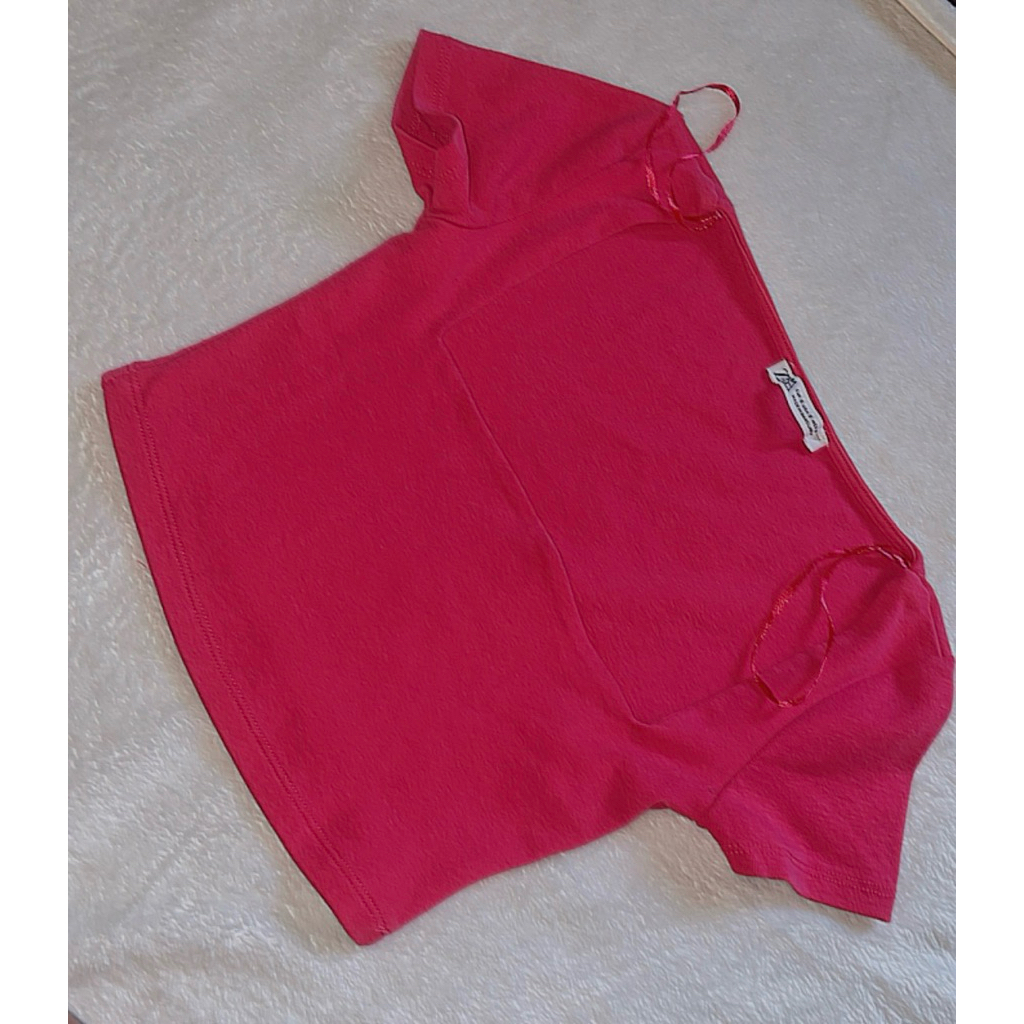 preloved Baju crop pink zara