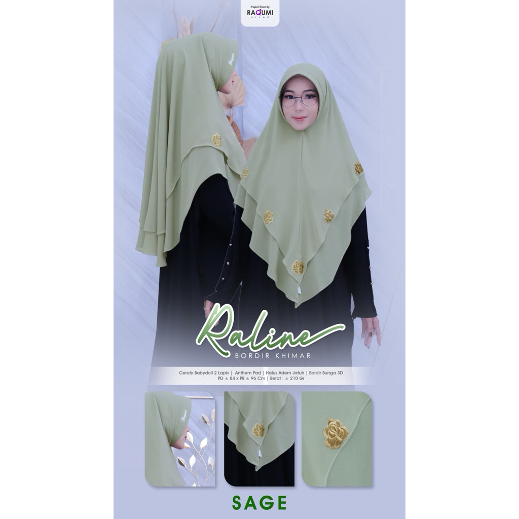 Raline Bordir Khimar Original Raqumi Hijab Bordir Khimar Raqumi Raline