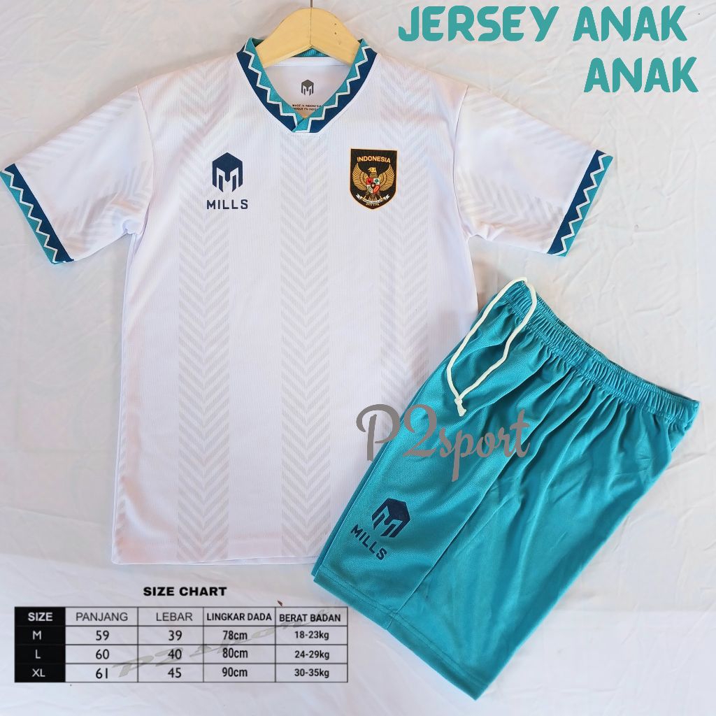 JERSEY TIMNAS ANAK ANAK/STELAN BAJU BOLA TIMNAS ANAK/BAHAN LEMBUT BERPOERI/1 STEL BAJU DAN CELANA