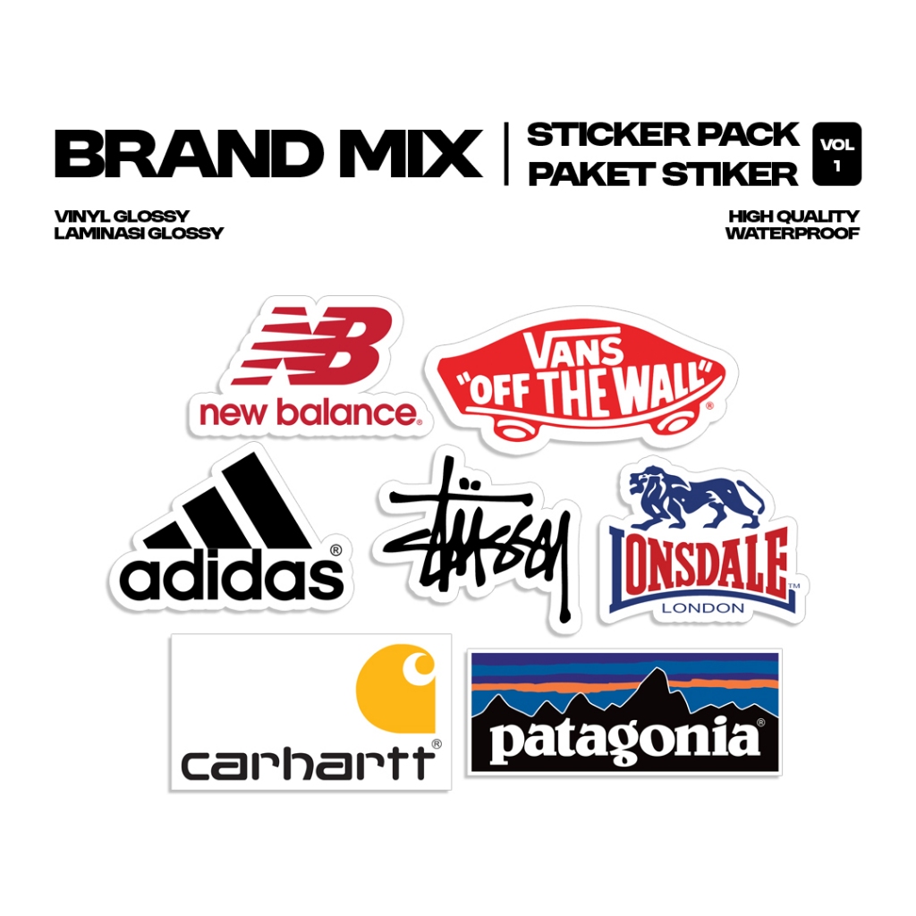

Brand Vol 1 - Sticker Pack 7 Pcs | Logo Merk | Stiker Vinyl | Stiker Helm | Stiker Tumbler Stiker Anti Air