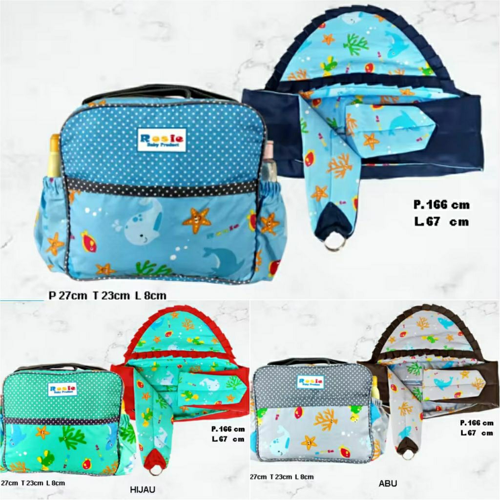 EFHAshop Pasuruan | set gendongan bayi 2in1 | gendongan dan tas bayi set 2 in 1 rosie | gendongan ro
