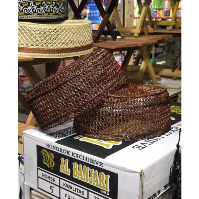 KOPIAH ROTAN ASLI PECI ANYAMAN ROTAN ORIGINAL HASIL KERAJINAN TANGAN KOPIAH PAIKAT