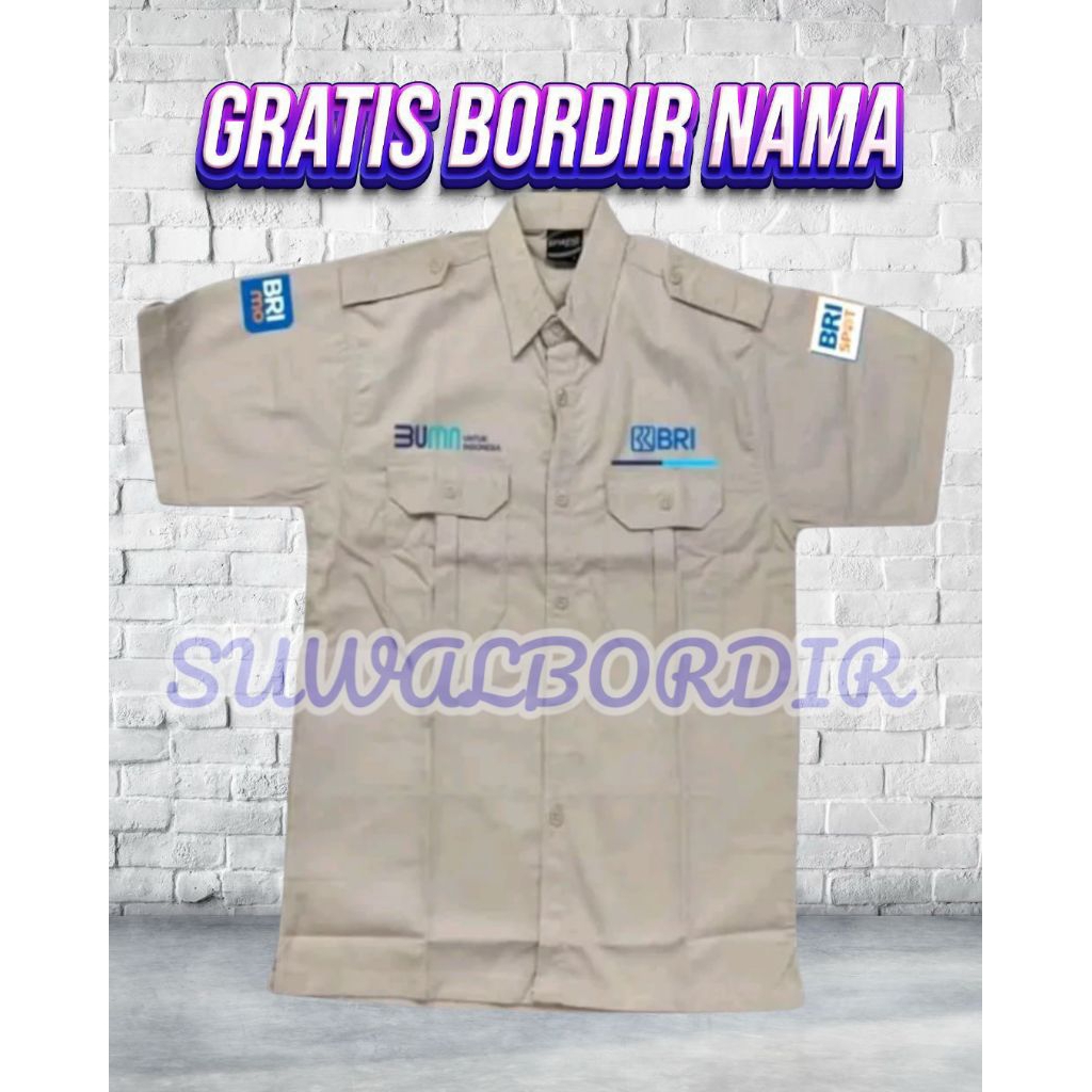 SERAGAM BUMN BRI LENGAN PENDEK TERBARU SERAGAM BRIMO ATASAN BAJU BRIMO KEMEJA BRI