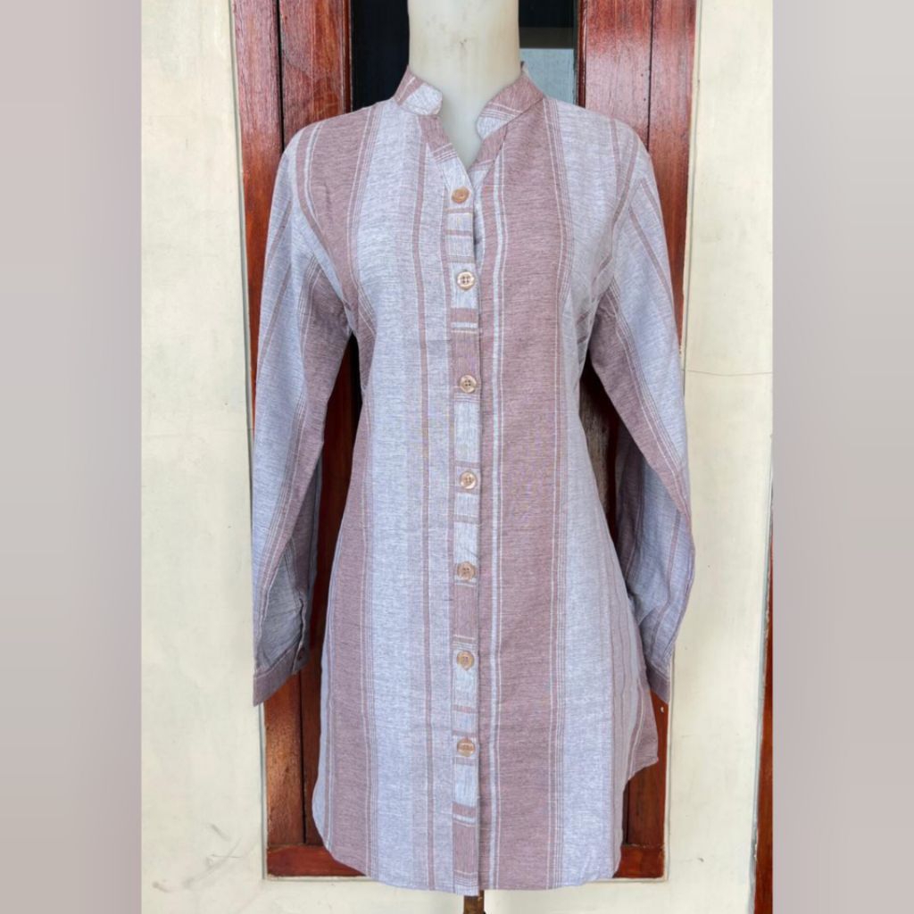 TUNIK CANTIK MOTIF SALUR BAHAN KATUN