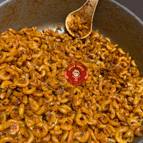 

Makroni cikruh kriuk pedas gurih daun jeruk 250gr rasa original, pedas, ekstra pedas