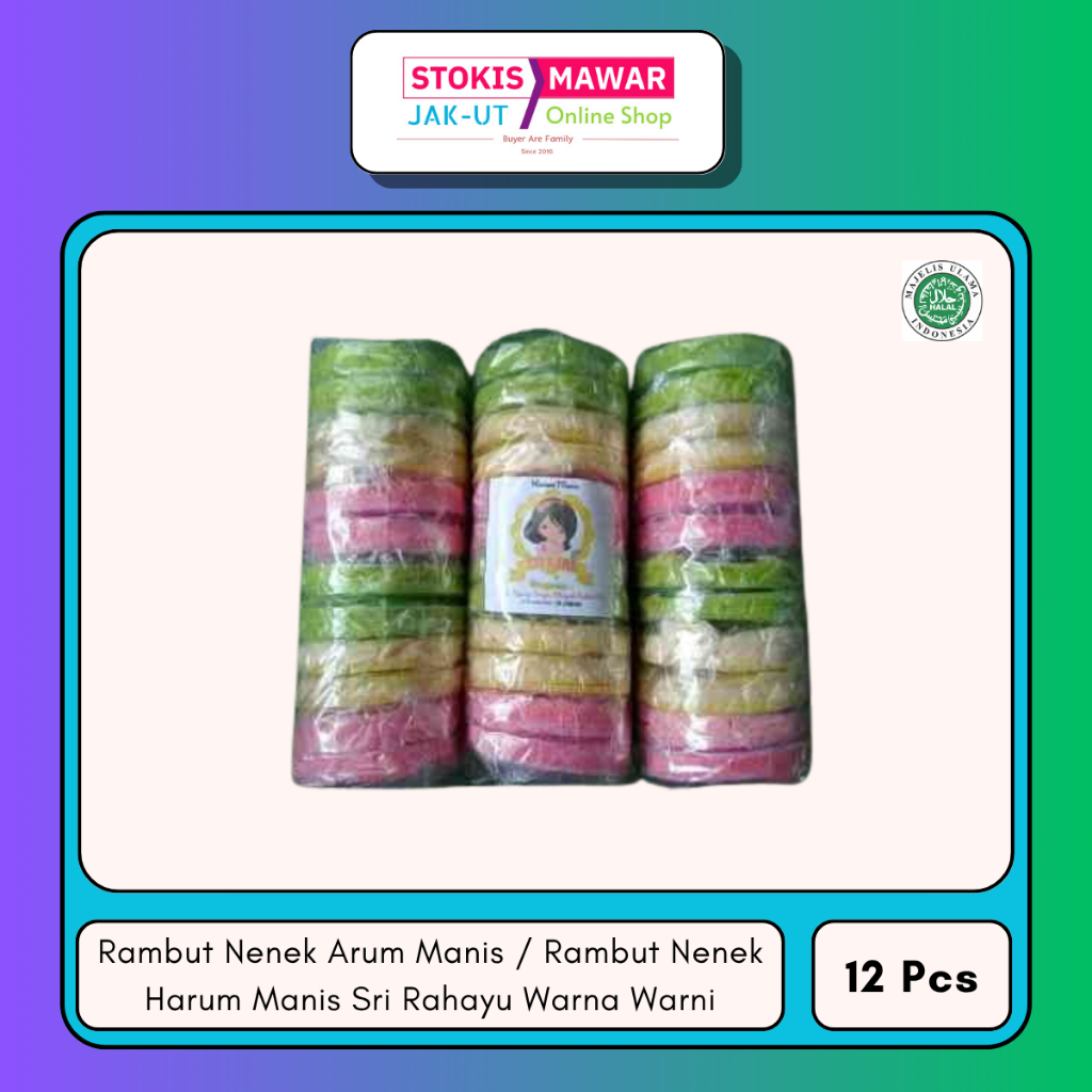 

Rambut Nenek Arum Manis / Rambut Nenek Harum Manis Sri Rahayu Isi 12 Pcs Warna Warni