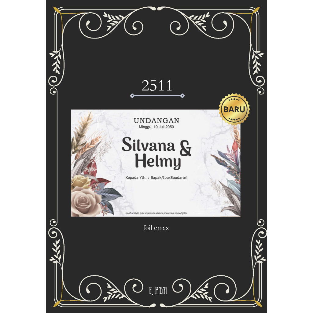 Cetak Undangan Pernikahan Erba 2511 Termurah Di Indonesia