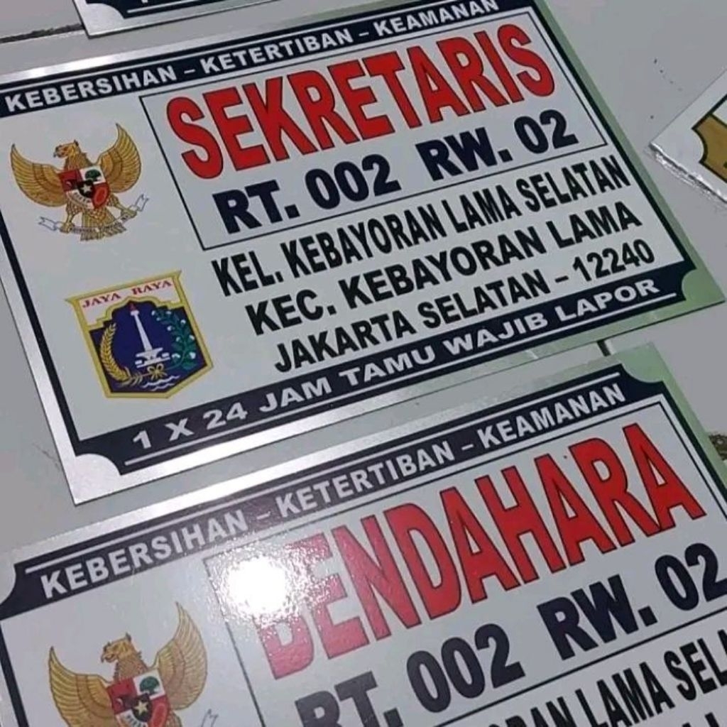 

Papan/Nama/Ketua/Warga/Plat/Alumunium/45×55/Cm