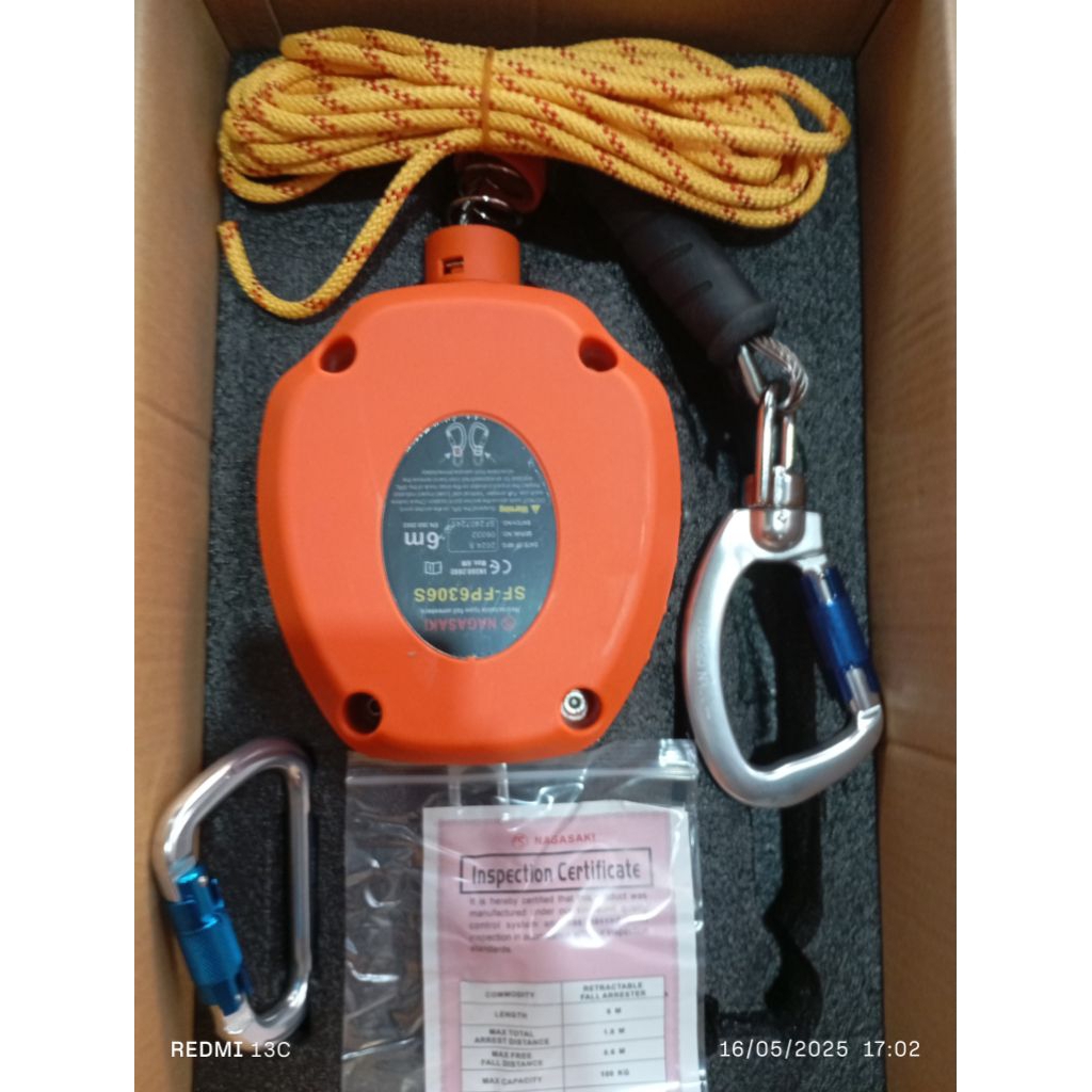 fall arrester 6 meter nagasaki retractable life line safety prevention