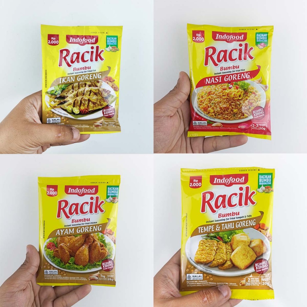 

Bumbu Racik Ikan Goreng, Racik Tahu & Tempe Goreng, Racik Nasi Goreng, Racik Ayam Goreng Siap Masak
