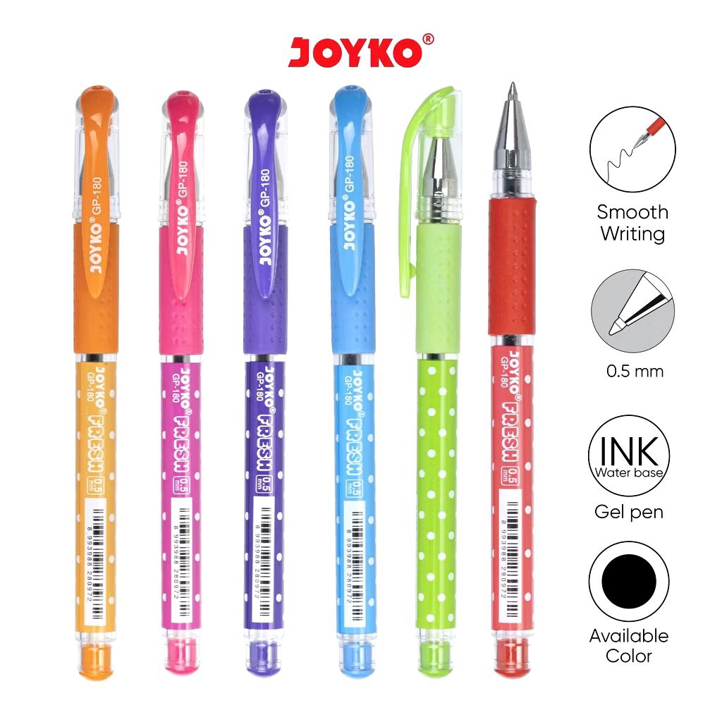 

Joyko GP-180 Fresh | Gel Pen 0.5mm | Pulpen Gel | Pena Jel | Bolpoin Gel