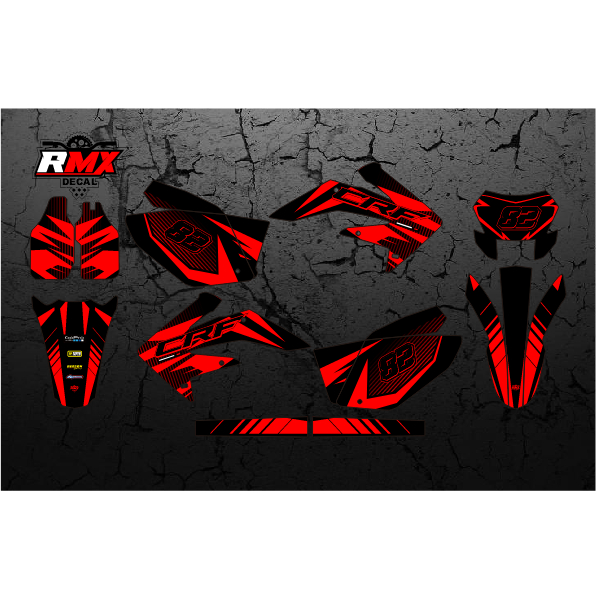 DECAL CRF 250 X FULLBODY (007) DEKAL STIKER CRF 250X HITAM MERAH, KUNING, HIJAU, BIRU TUA/MUDA, EMAS