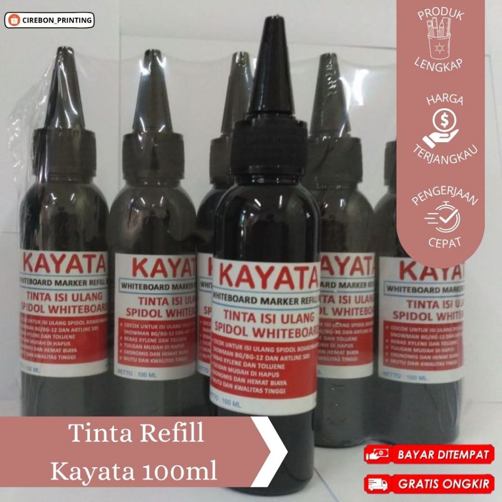 Tinta Spidol Whiteboard Kayata 100ml Tinta isi ulang dan refill spidol whiteboard-per botol / Tinta 
