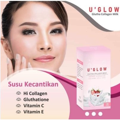 Minuman Collagen Pemutih U Glow Glutha Collagen Milk Original