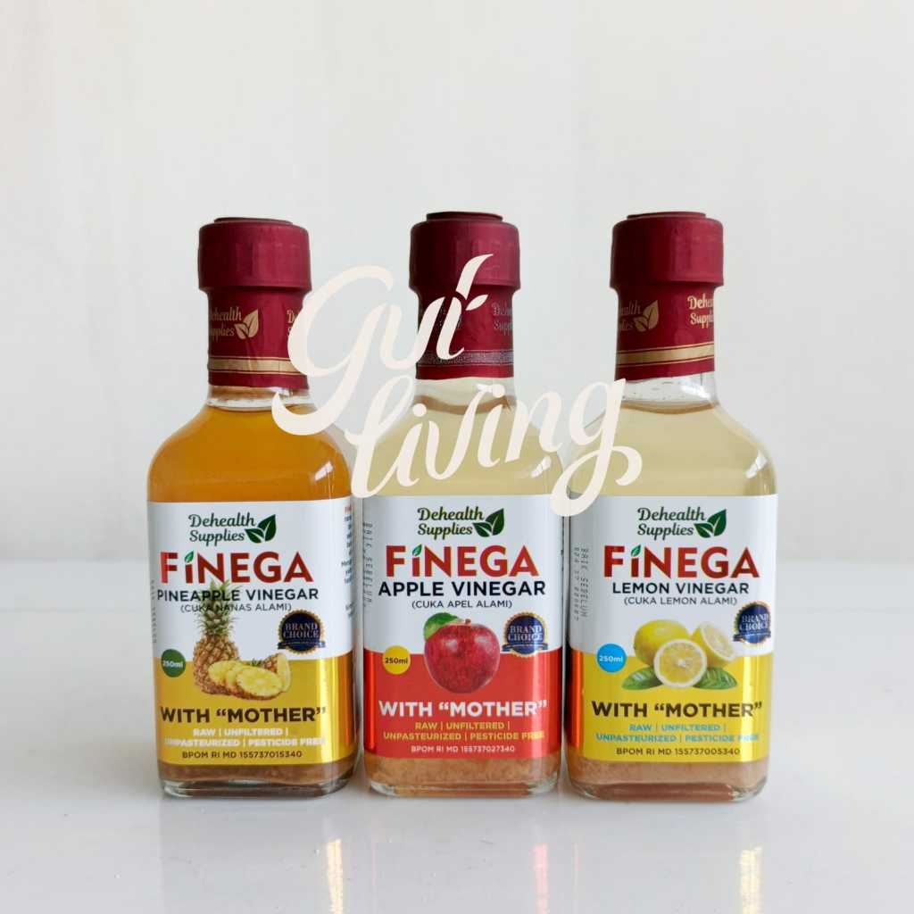 

Finega Cuka Halal MUI Vinega Dehealth Supplies Cuka Apel Nanas Lemon Vinegar