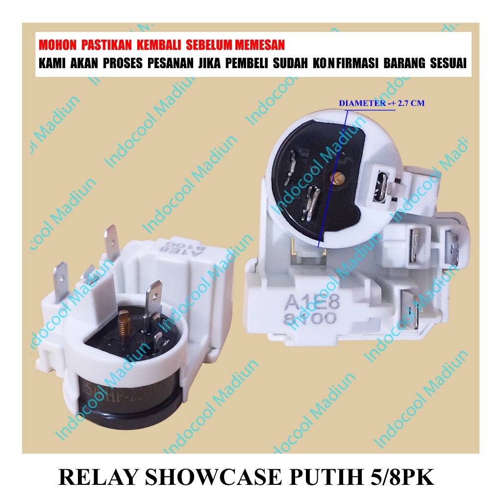 RSP5 RELAY OVERLOAD KULKAS SHOWCASE / RELAY SHOWCASE PUTIH 5/8PK