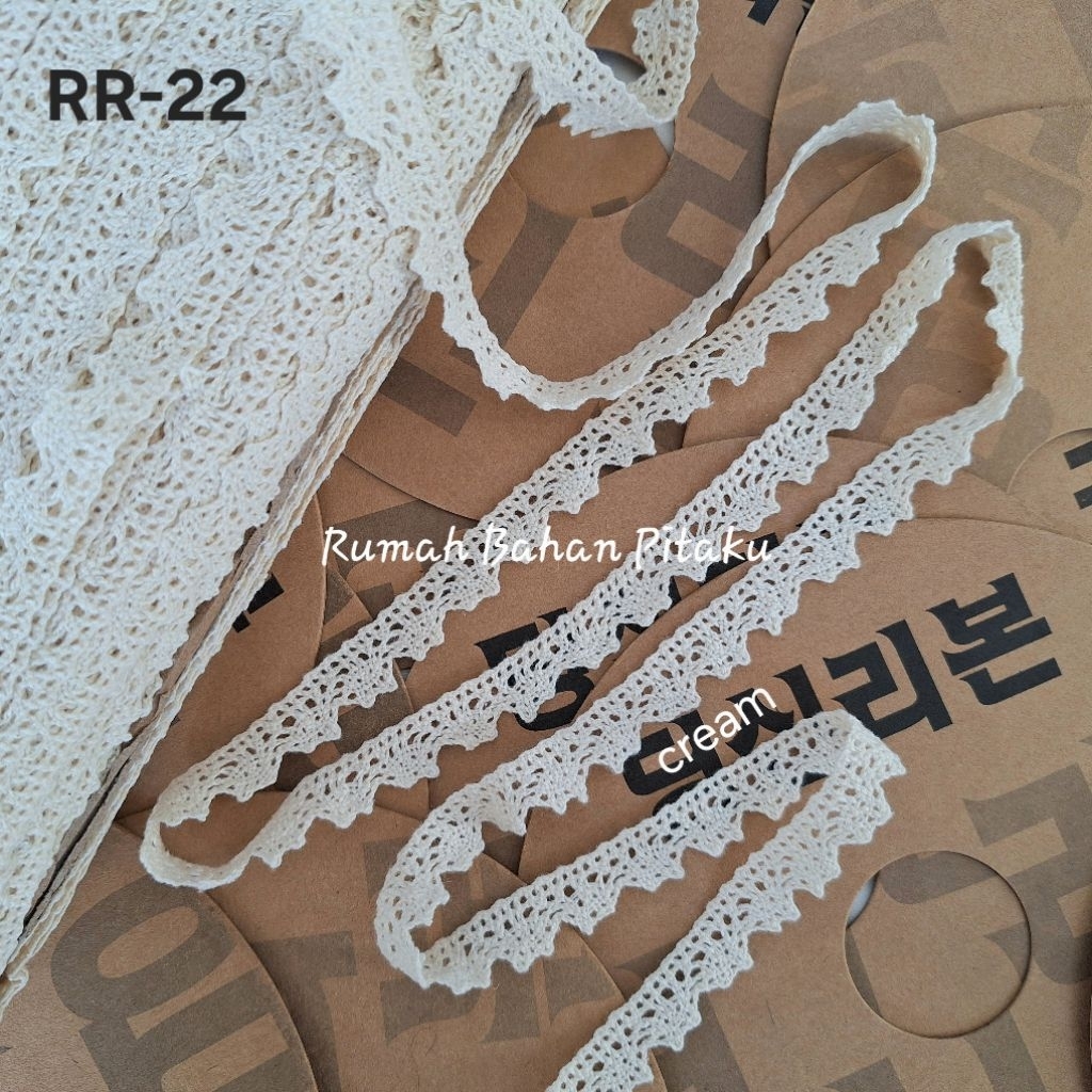 HARGA per-ROL, RENDA RAJUT/RENDA KAIT LEBAR -+1,2 CM (RR-22)