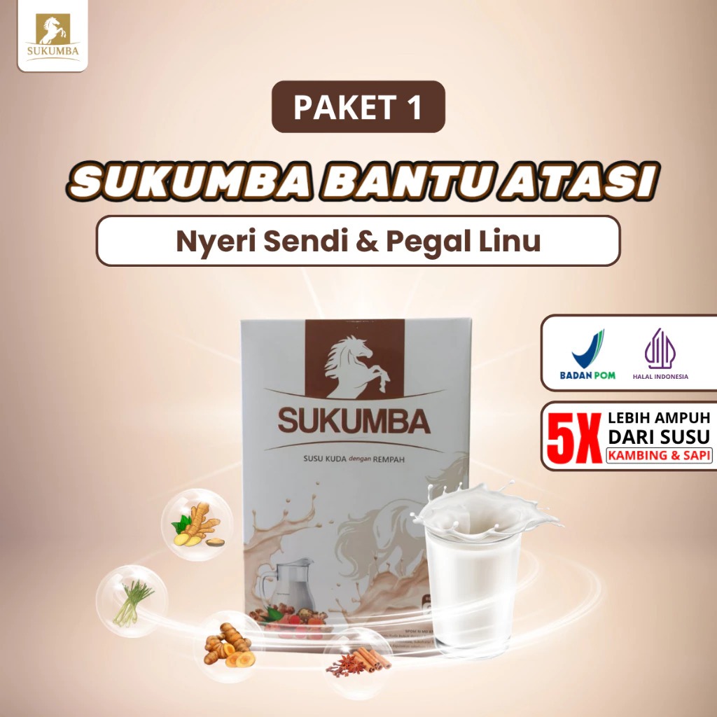 

Susu Kuda Sumbawa + Rempah Alami Atasi Nyeri Sendi Dan Pegal Linu Paket 1 Box 200Gram - SUKUMBA