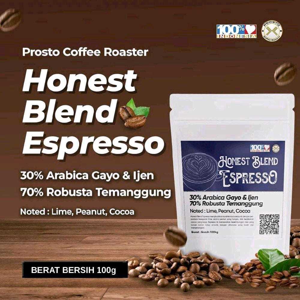 

HONEST BLEND 70% ROBUSTA : 30% ARABICA 100gr Biji/Bubuk | Roast Bean