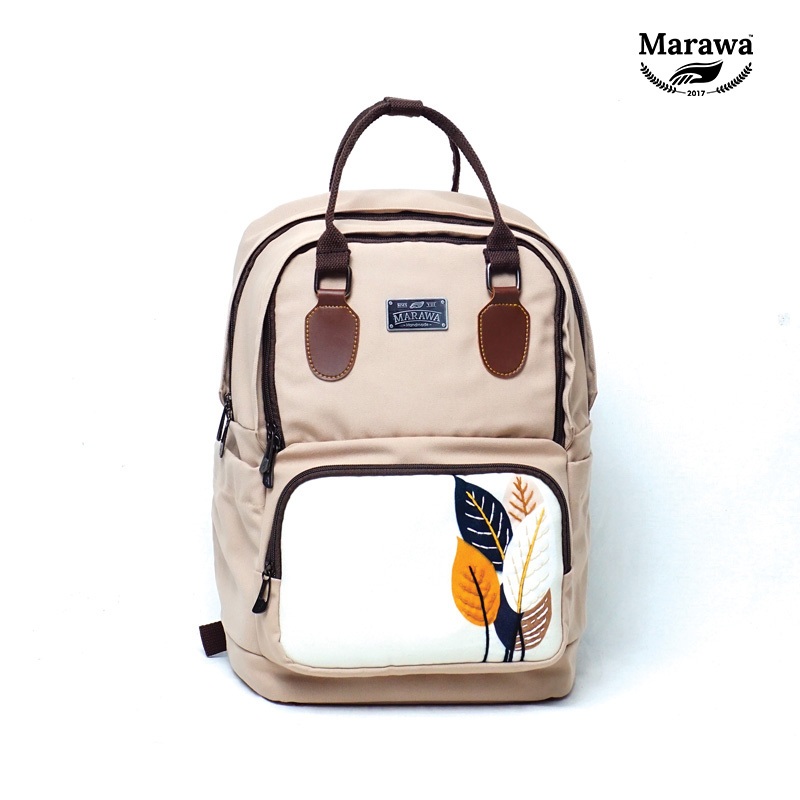 MARAWA Koda - Deandra Backpack Tas Ransel Tas Laptop Handmade Cream