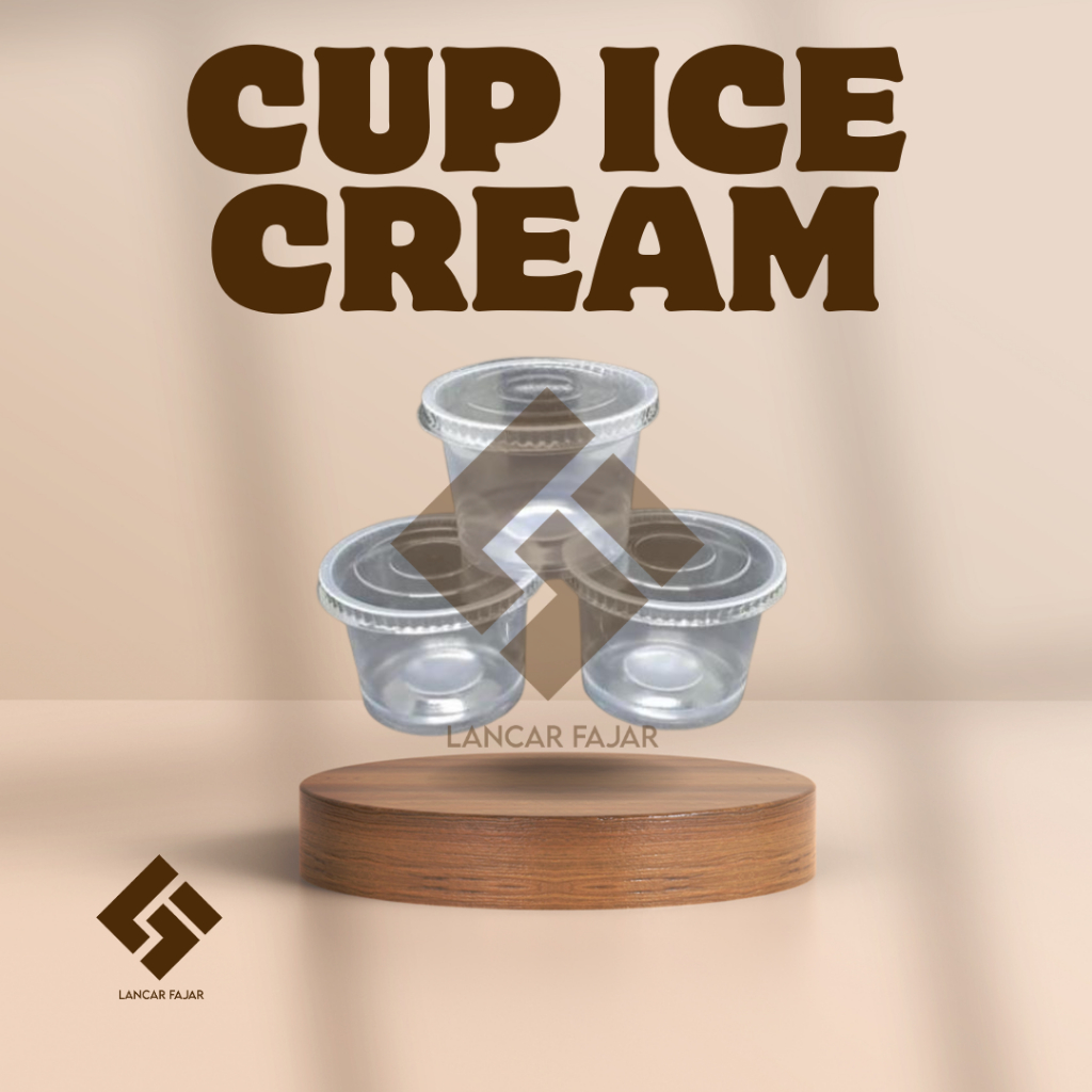 (50 pcs) cup ice cream / gelas agar-agar / cup 100 ml / gelas puding / gelas jelly / gelas jely / ge