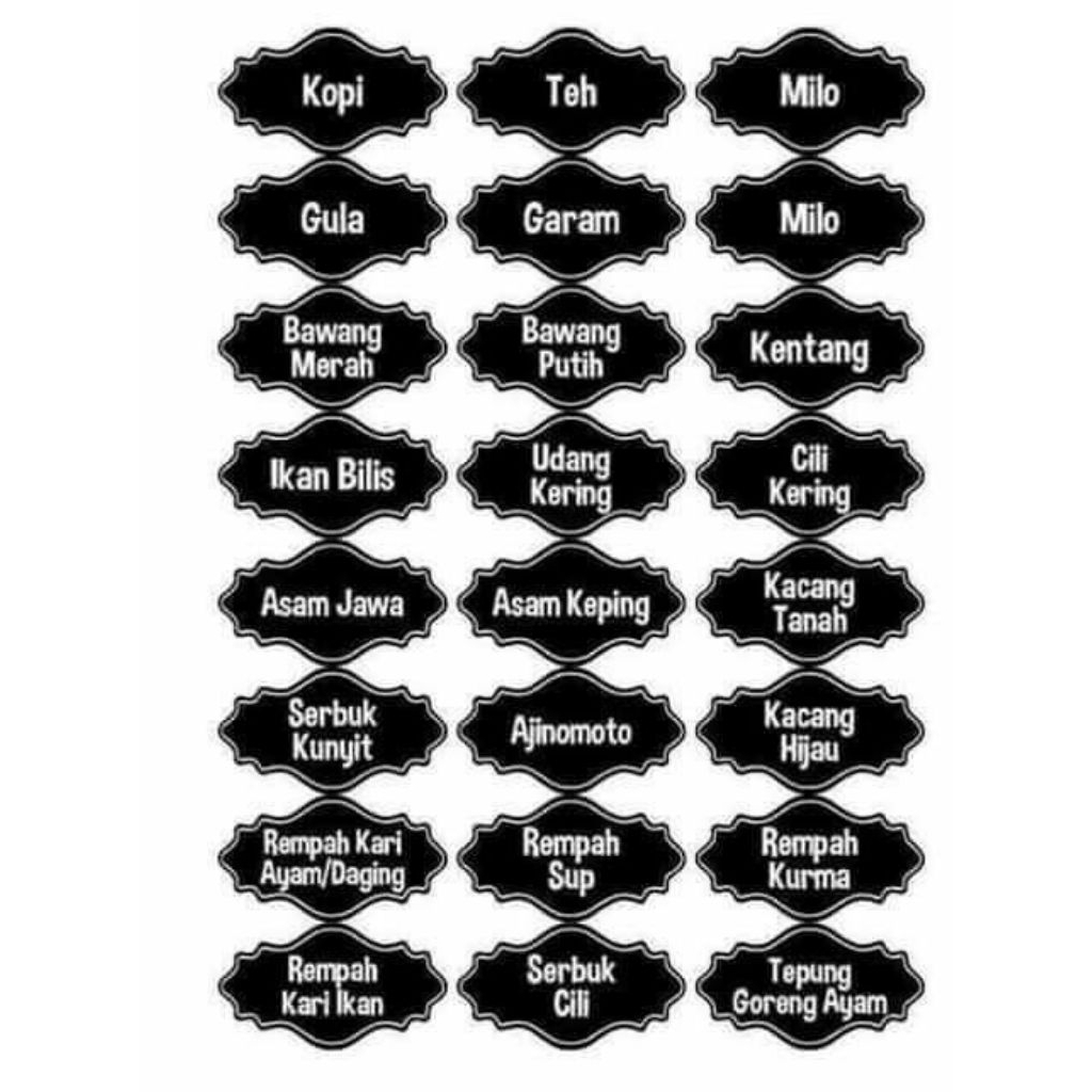 

stiker label dapur