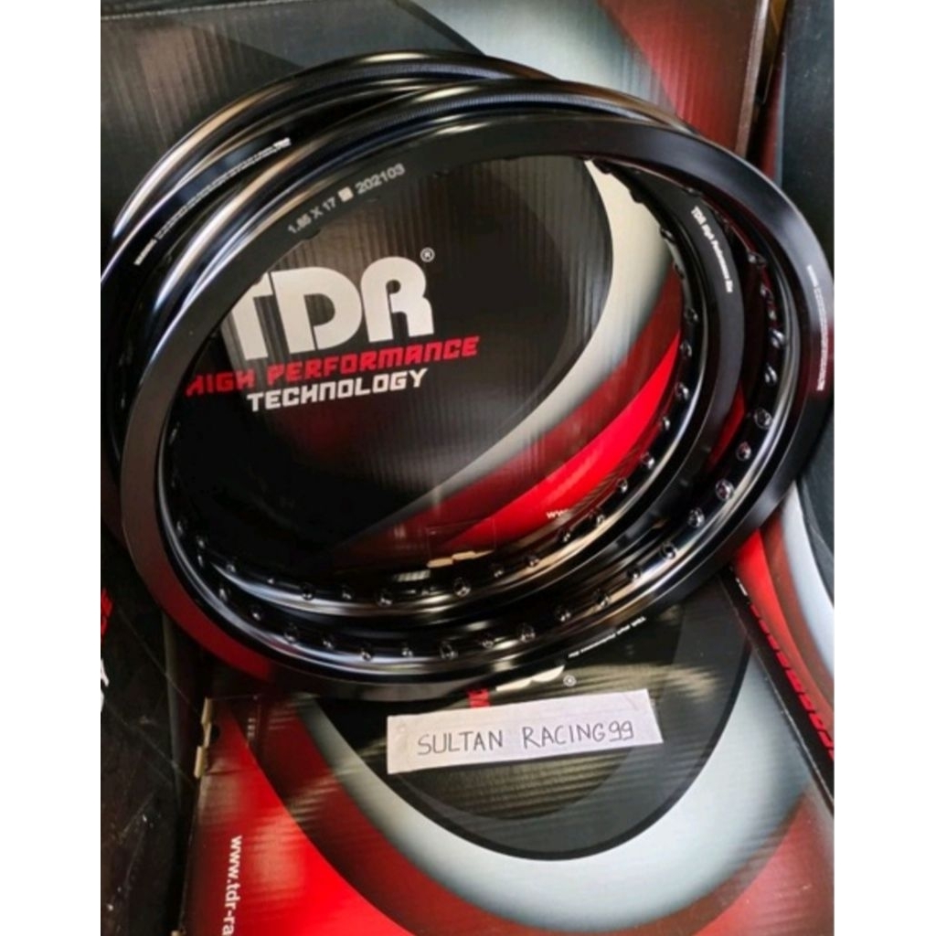 Velg TDR W Shape 1 Set 140,160,185 Ring 17 Hitam glossy black Titanium Grey Silver Gold Biru