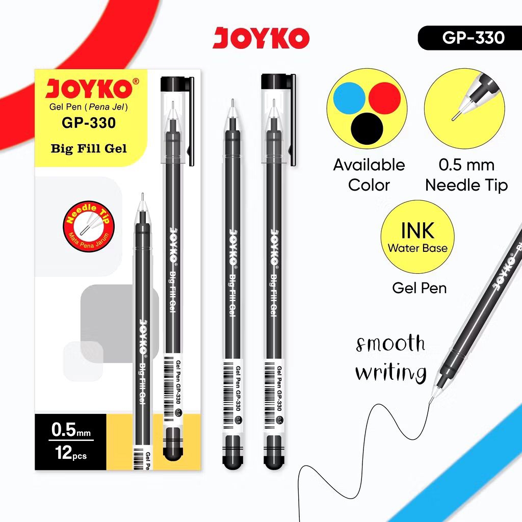 

Joyko GP-330 Big Fill Gel | Gelpen 0.5mm | Pulpen Gel 1 | Pena Gel | Bolpoin Gel
