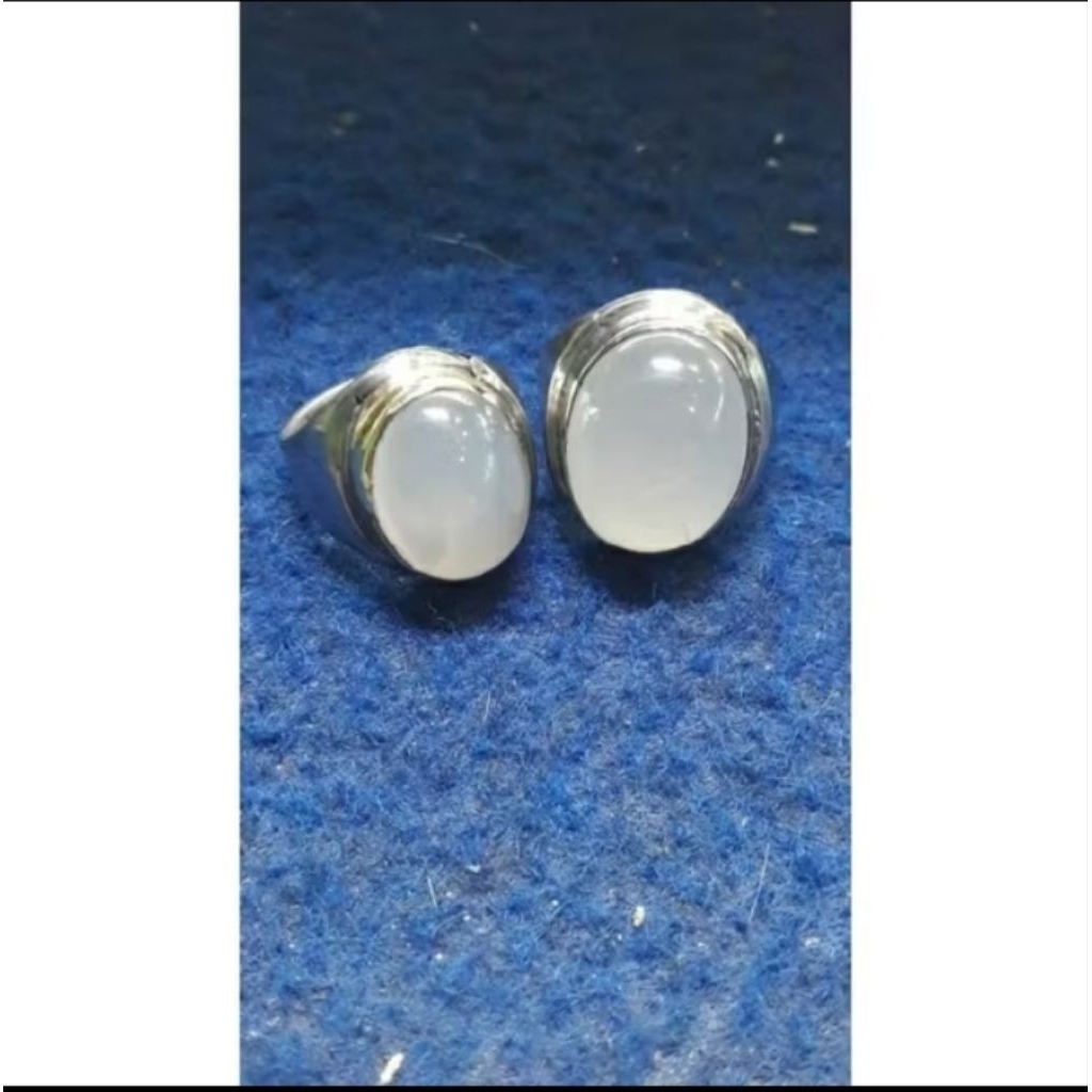 cincin batu cempaka putih ring monel