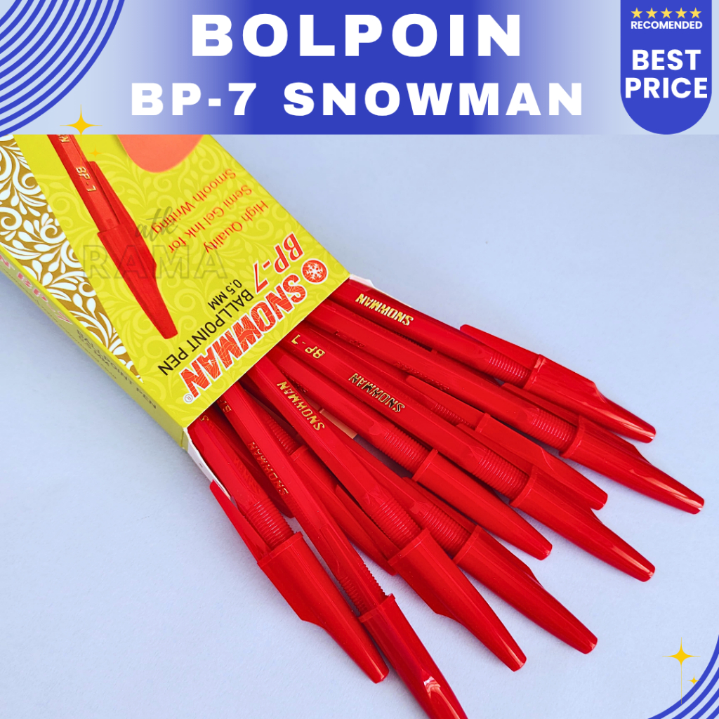 

SNOWMAN BP-7 Pena Pulpen Bolpen 0.5mm Merah (1 Pcs / Satuan)