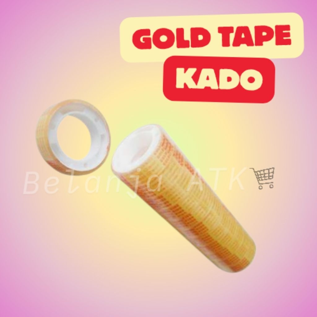 

[per slong] Solasi Goldtape Kecil Bening untuk Kado – Isi 12 Pcs • Solasi Mini Rapi & Praktis