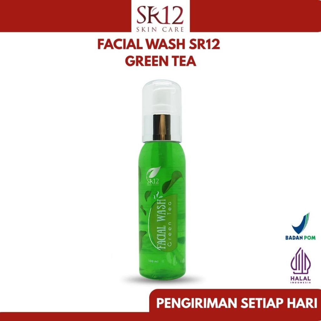 SR12 TASIKMALAYA - Green Tea Facial Wash – Pembersih Wajah Ringan & Alami 100ml