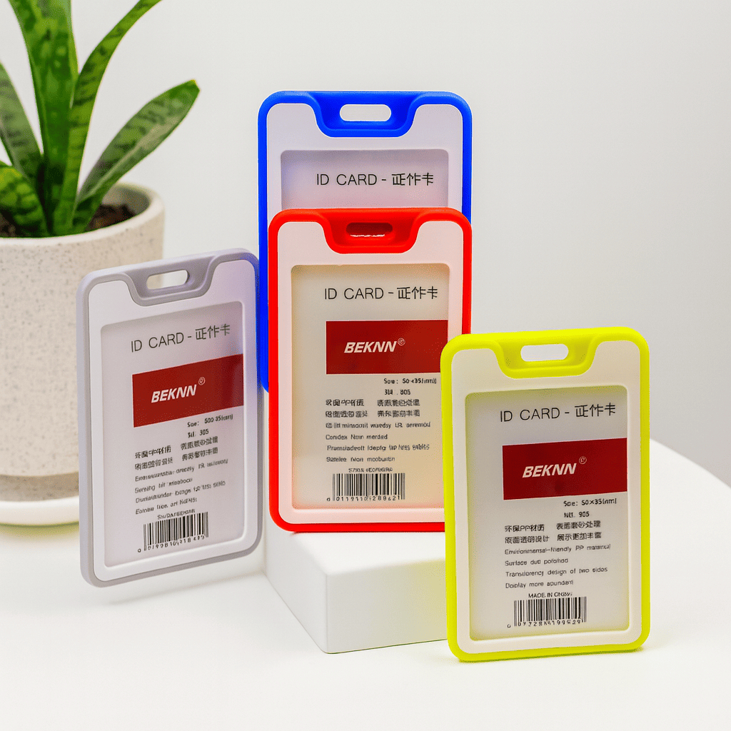

BEKNN / Wadah Id Card Isi 2 Kartu Card Holder Plastik Anti Pecah Casing Kartu Idcard 1 Set Dengan Tali