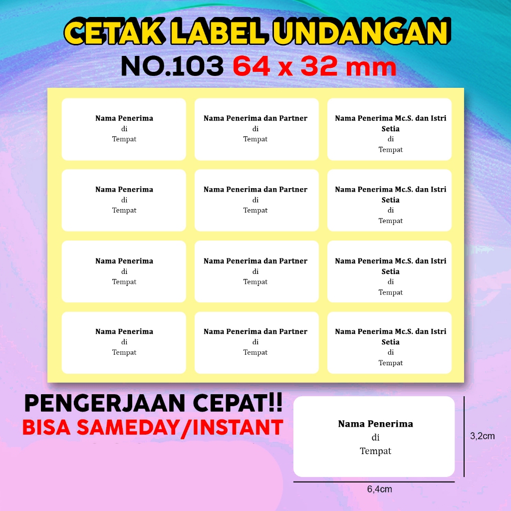 

Print Label Undangan Bahagia / Cetak Sticker Label Undangan Bahagia / Printing Custom