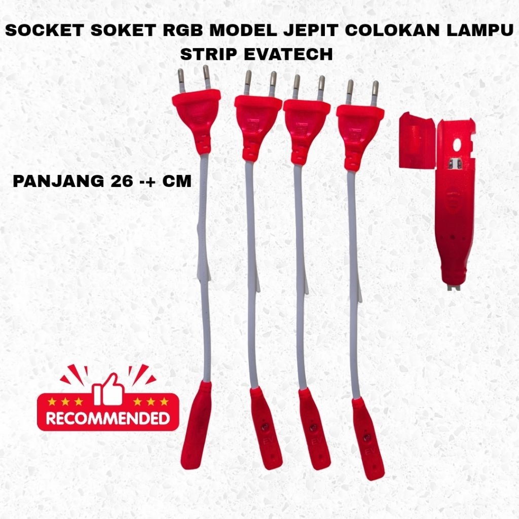 SOCKET SOKET RGB EVATECH Soket RGB Model Jepit Colokan Lampu Strip  PANJANG 26 CM