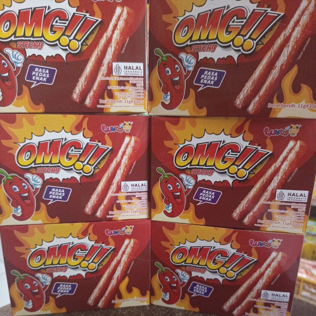 

OMG sticky rasa pedas halal 30 bks 11 gr