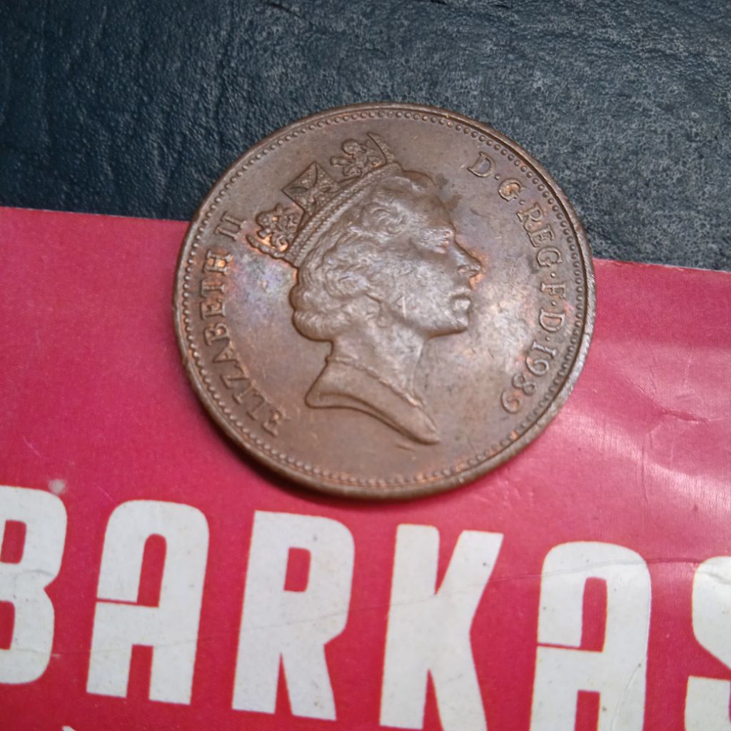 Uang Koin Inggris 2 pence tahun 1989