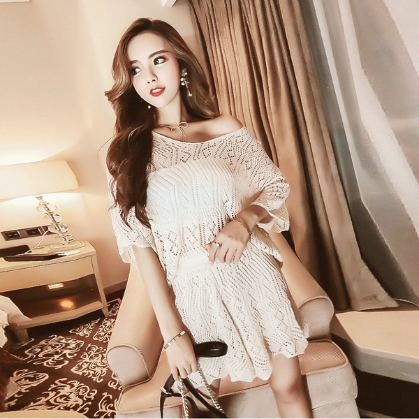 Baju setelan top blouse knitted rajut celana pendek casual wanita import korea