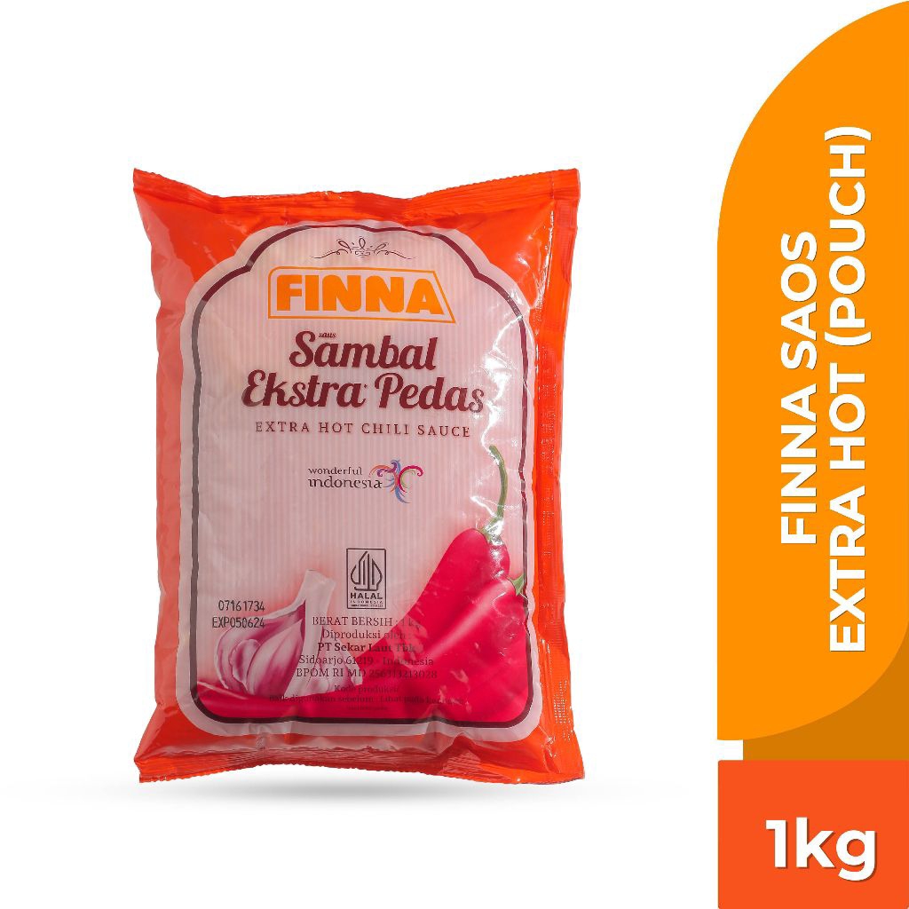 

Finna Sambal Ekstra Pedas 1kg – Saus Sambal Extra Hot Halal Kemasan Pouch Jumbo