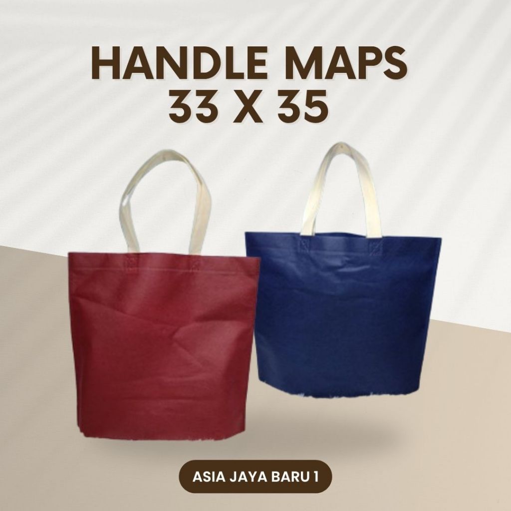 

1 LUSIN (12PC) - Goodie Bag Spunbond Handle Maps UK 33X35X8 / Goodie Bag / Tas Kain Polos