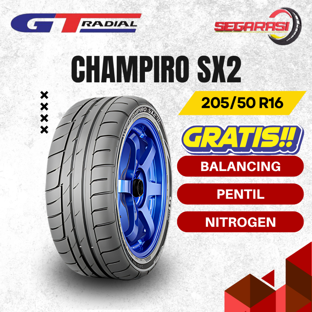 GT Radial Champiro SX2 205/50 R16 - Ban Mobil GT Radial Semi Slick 205 50 R16